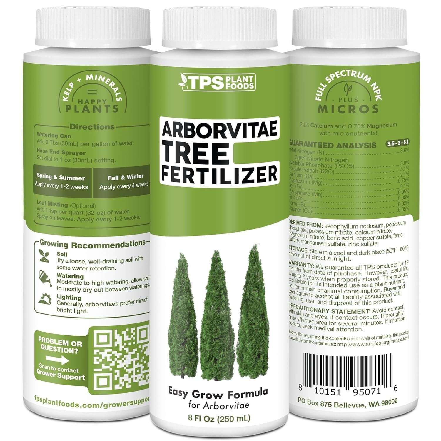 Arborvitae Tree Fertilizer for All Arborvitaes, Evergreen Shrubs and Thuja Trees