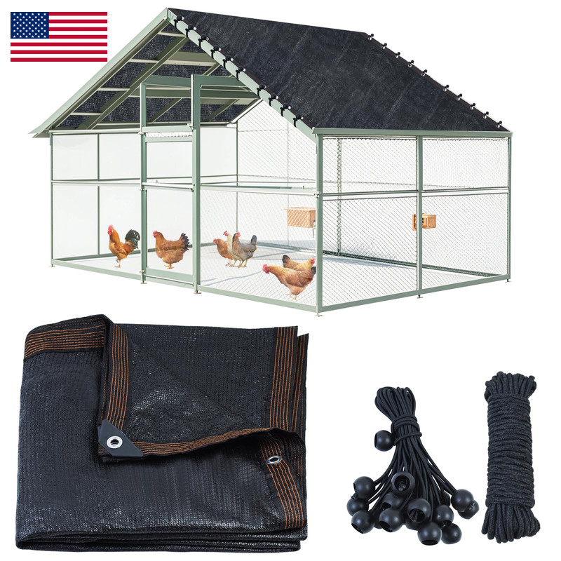Voccos 11.5 6.6 Ft Chicken Coop Cover High Density Uv 90 Black Shade Cloth For