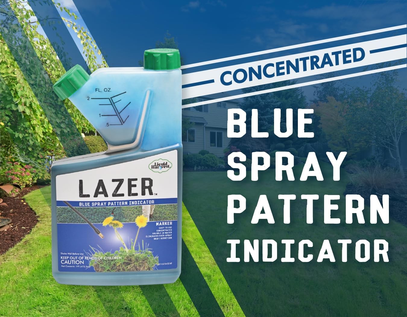 Liquid Harvest Lazer Blue Concentrated Spray Pattern Indicator 16 Ounces