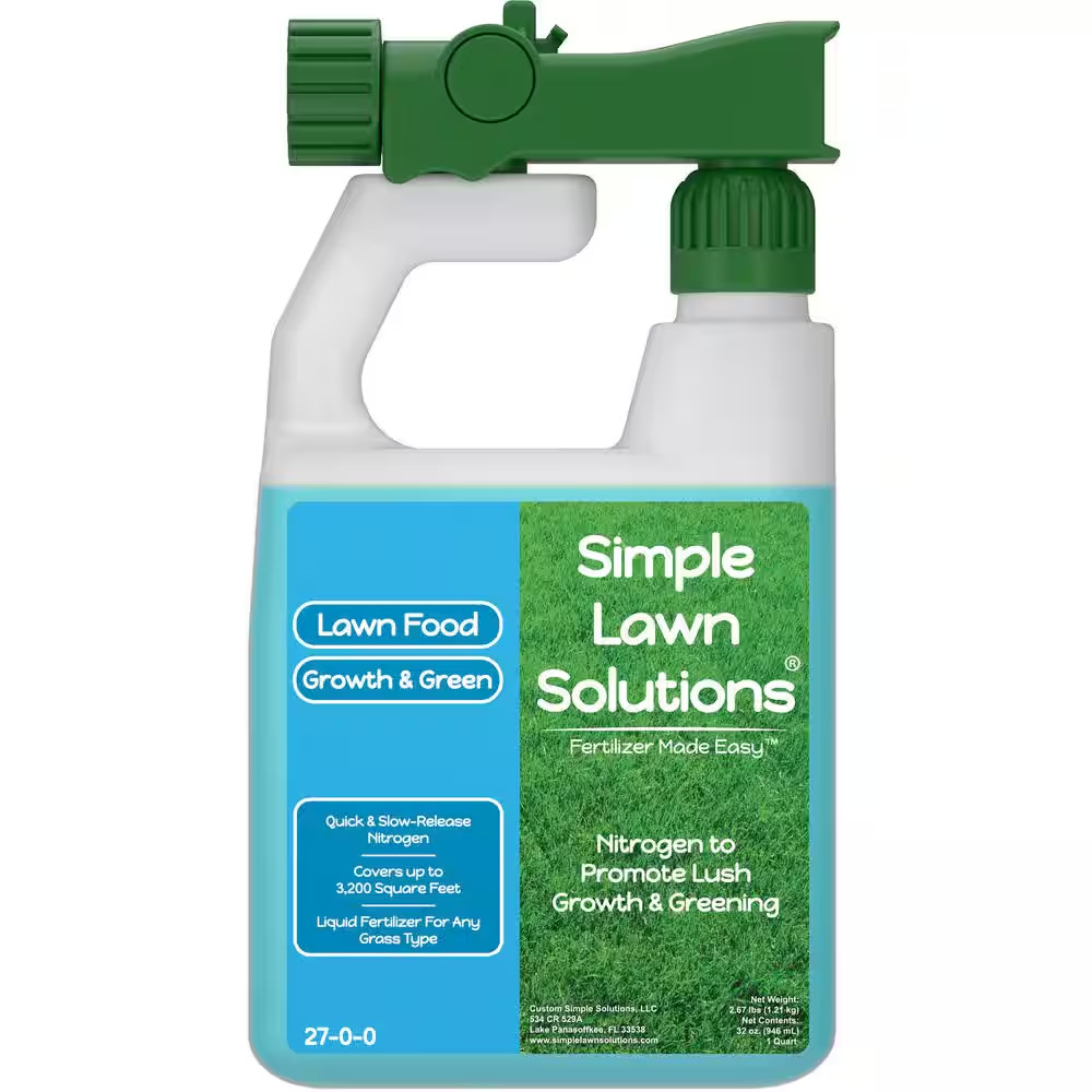 Lawn Food 32 Oz. Liquid Lawn Fertilizer Growth and Green 27-0-0 Ready to Spray 3
