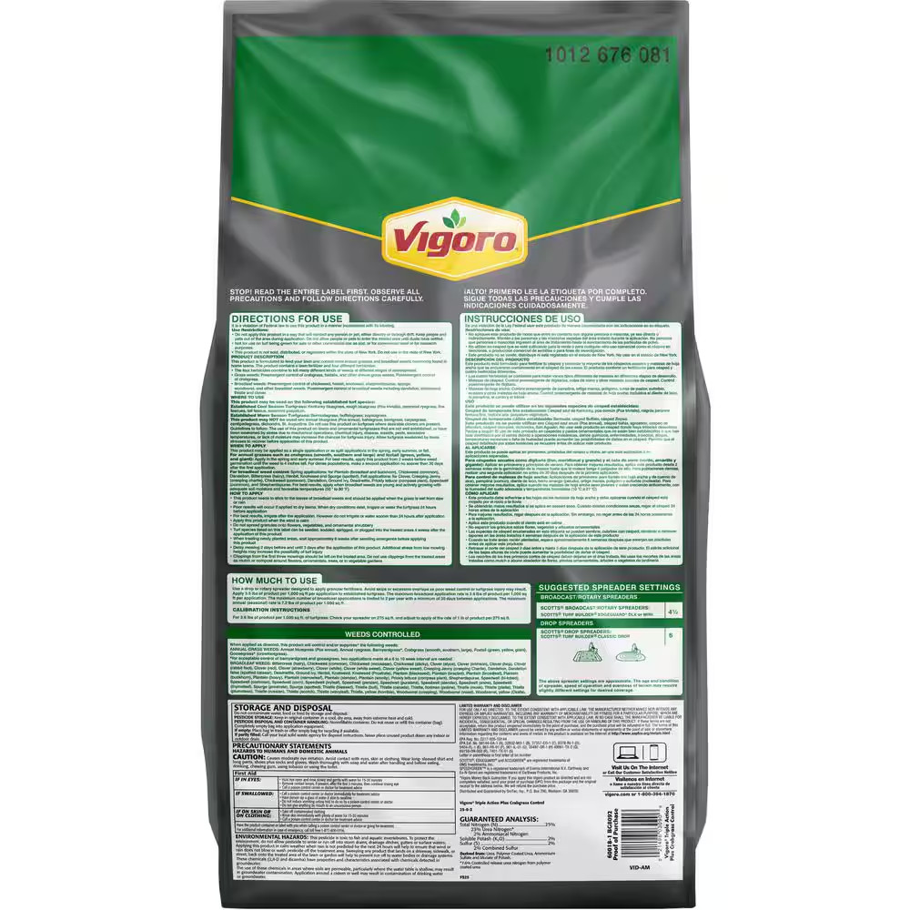 Triple Performance 25-0-2 Lawn Fertilizer with Crabgrass Control 14.4 Lb. 4M