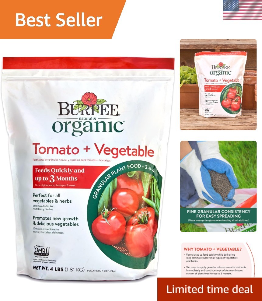 Organic Granular Fertilizer for Healthy Tomatoes & Vegetables – 4 lbs