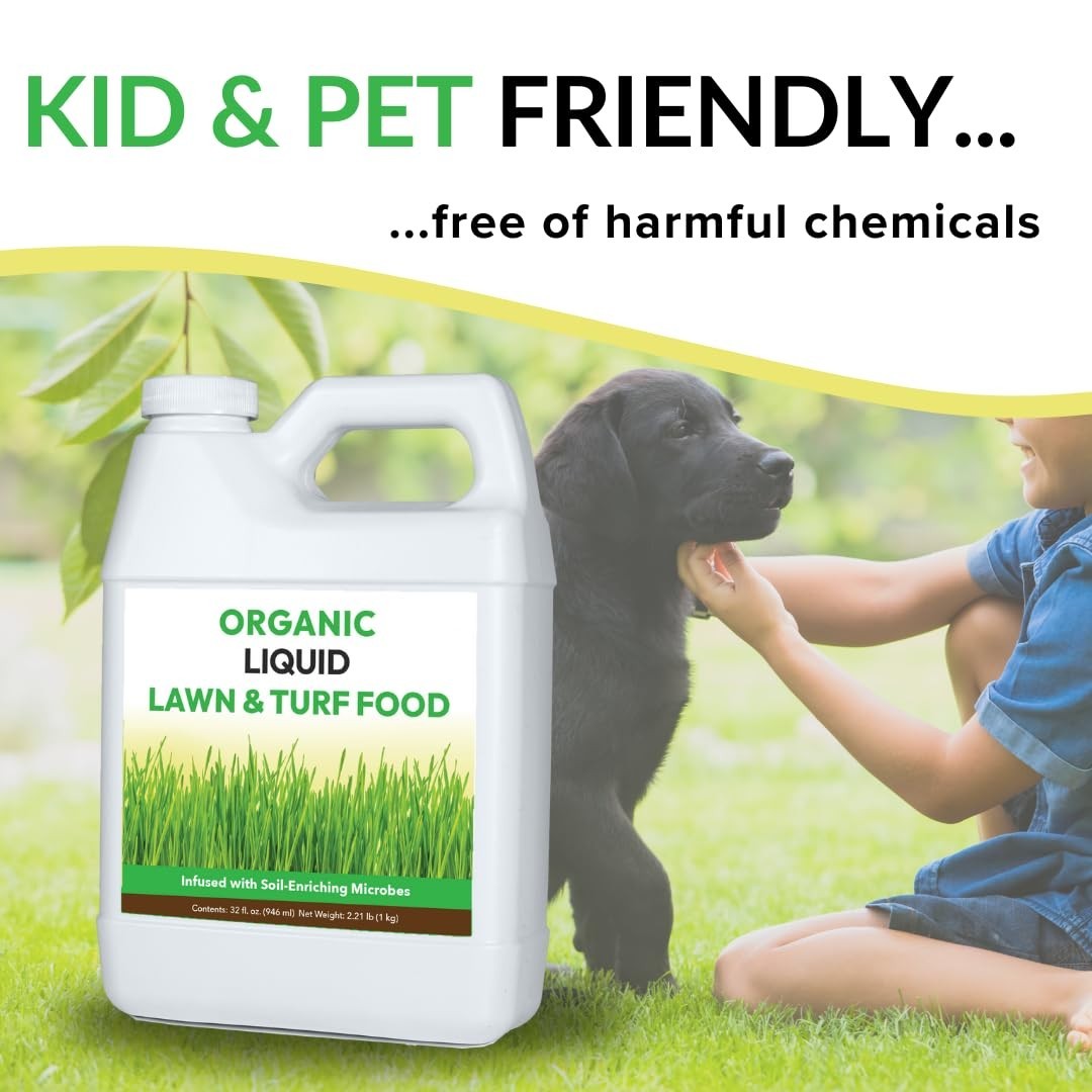 Lawn Revitalizer Liquid Fertilizer 32oz Two Bottles Restores Vibrant Green Color
