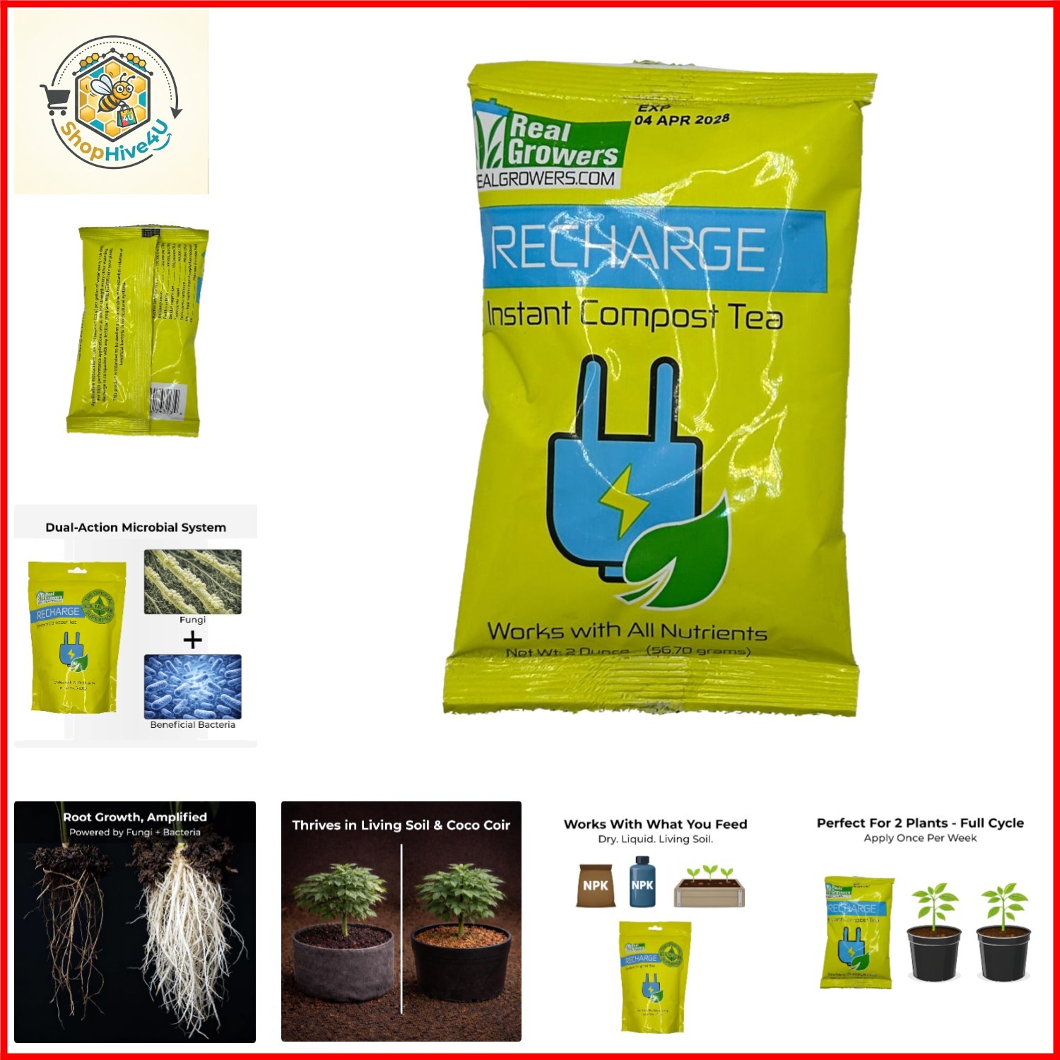 Recharge 2 oz – Explosive Root Growth with Mycorrhizae for Living Soil & Coco…