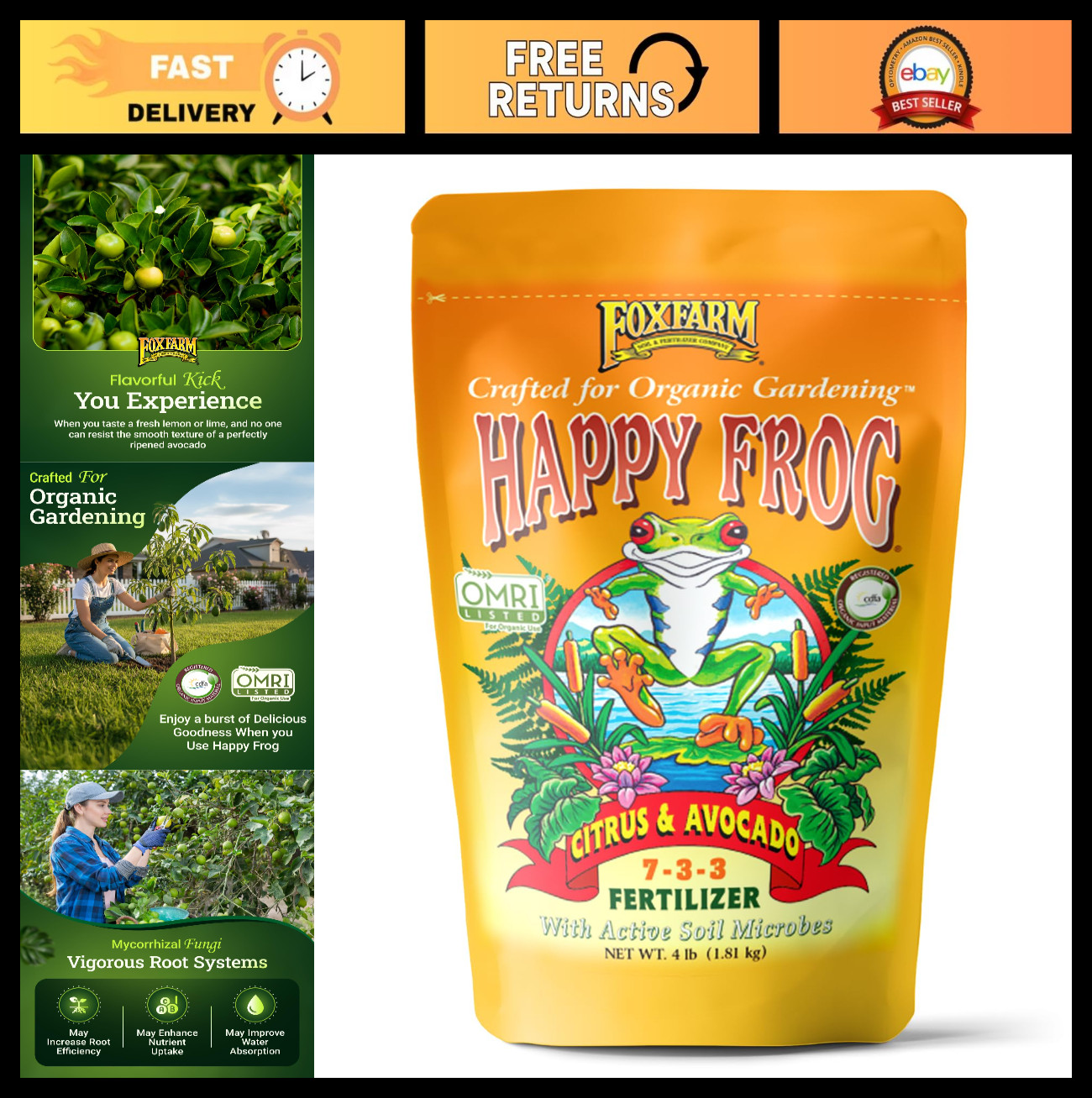 Citrus & Avocado Fertilizer – OMRI Listed, Slow-Release Nitrogen, Calcium, Sulfu