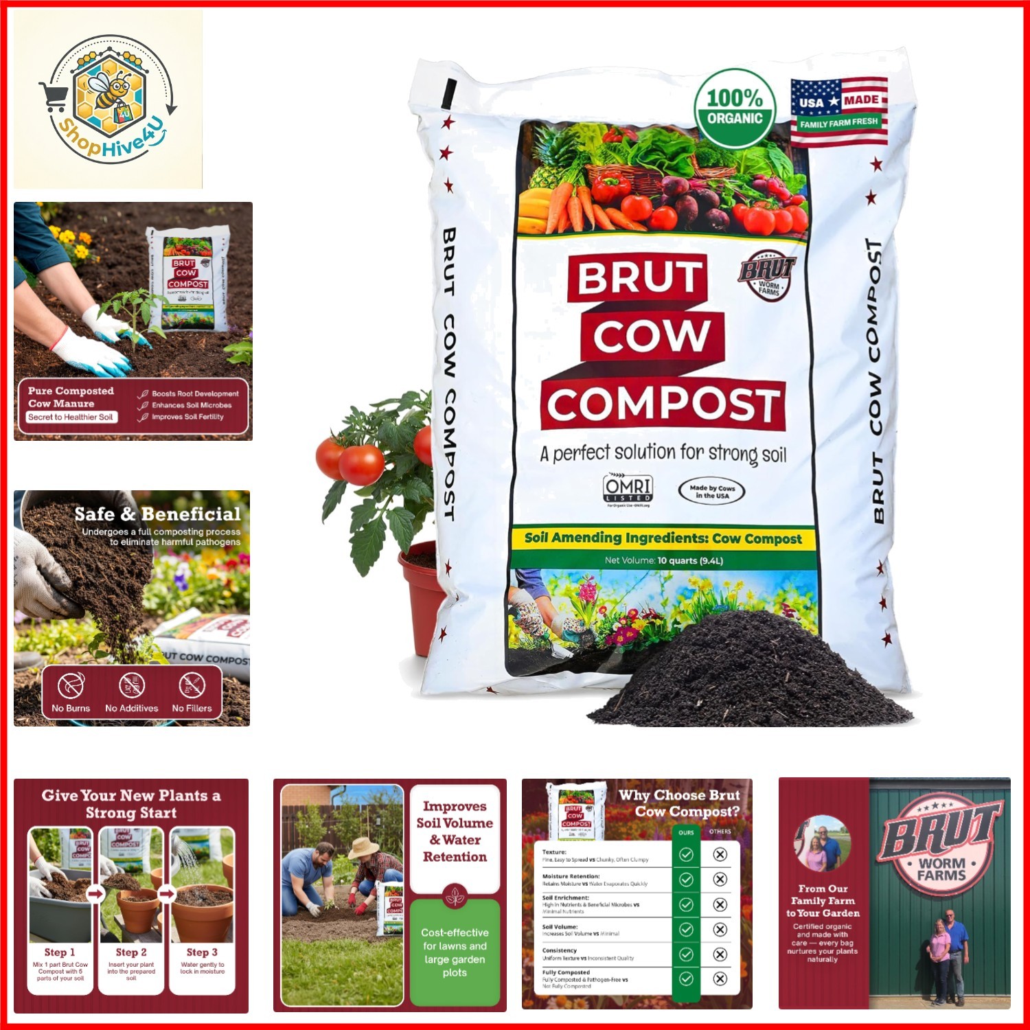 Brut Cow Compost – Nutrient-Rich Composted Cow Manure Organic Soil Amendment …