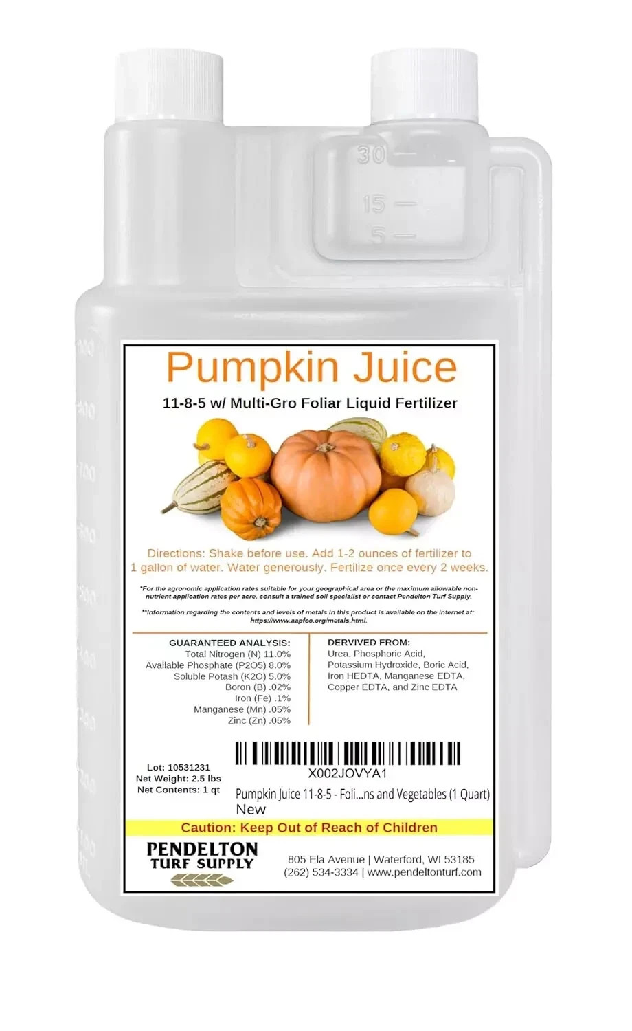 Pumpkin Juice 11-8-5 – Foliar Liquid Fertilizer with Essential Micro-nutrients f