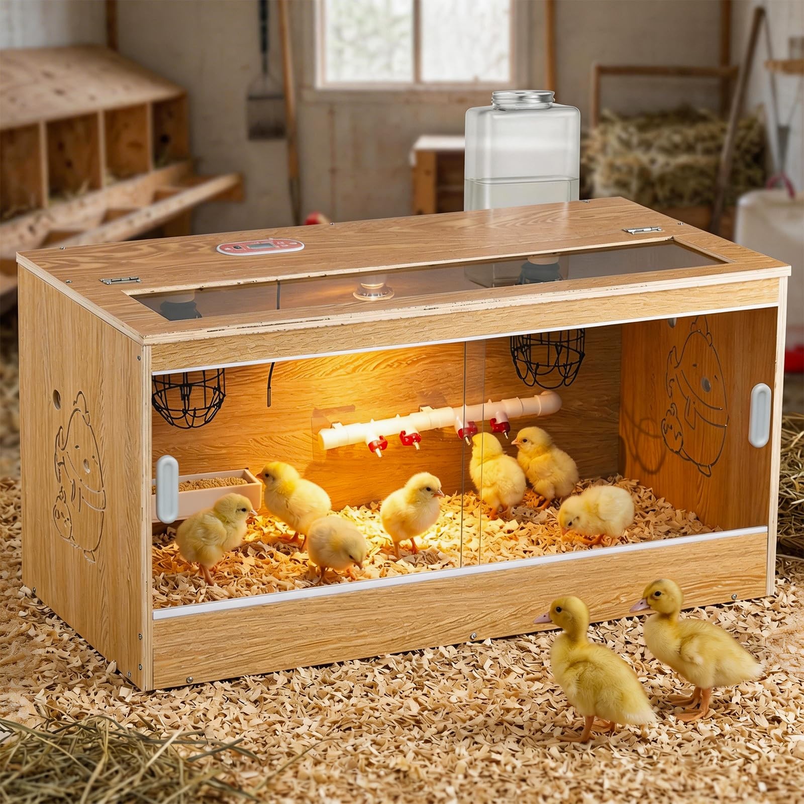 Proshine Brooder for Chicks 32″ x 16″ x 16″ Holds Up to 30 Chicks