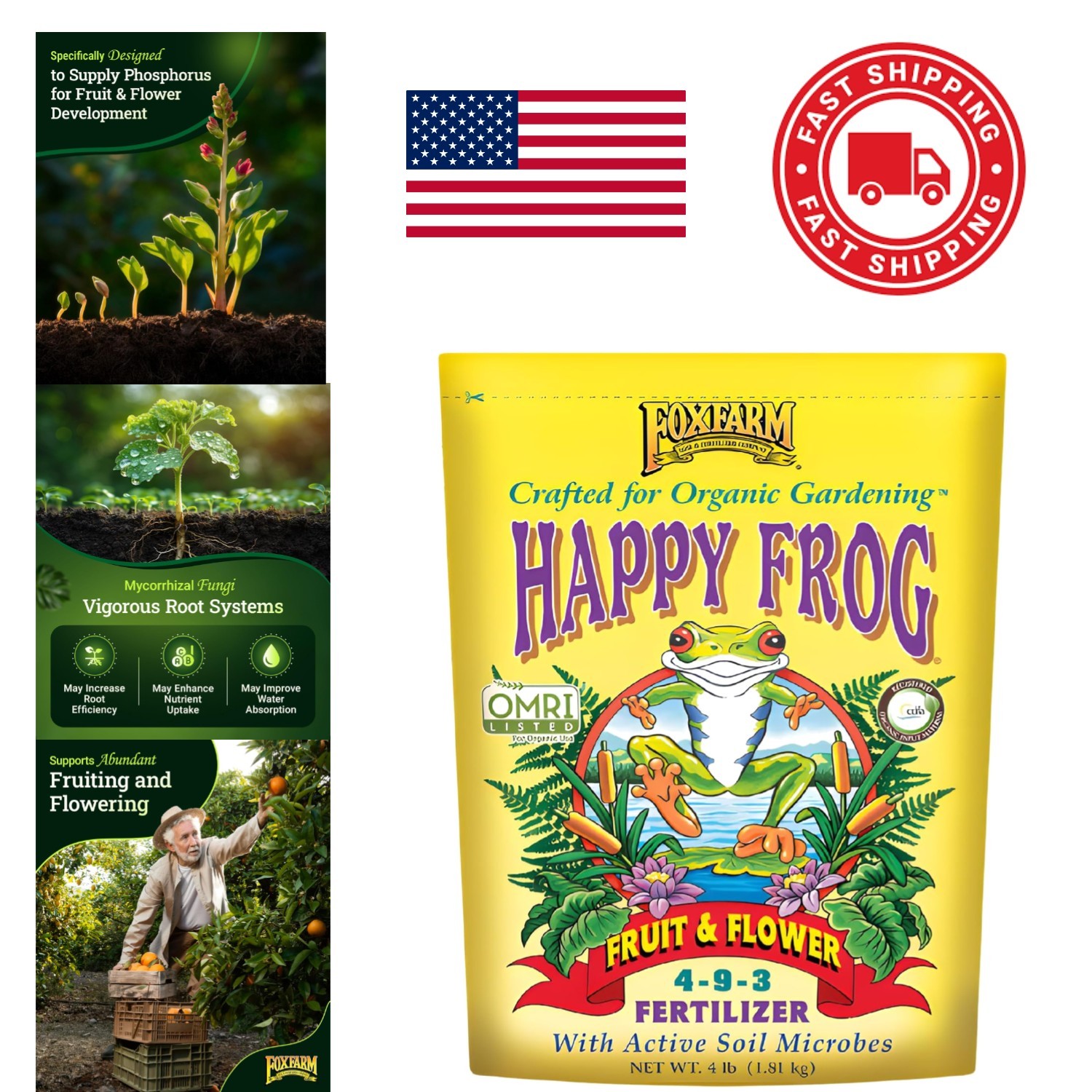 Happy Frog Fruit and Flower Fertilizer 4 lb Organic Blend for Abundant Growth