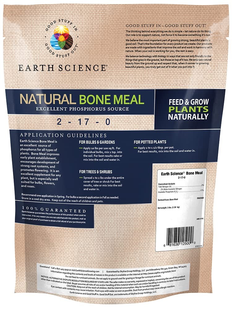 Natural Bone Meal Plant Food 3 lb Ideal for Bulbs, Gardens, and Shrubs