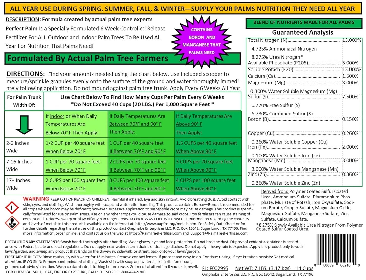 7 LB Dual Action Fertilizer for Palm Trees – Nutrient-Rich & Easy to Use