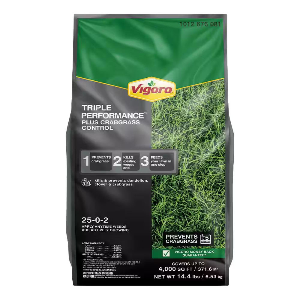 Triple Performance 25-0-2 Lawn Fertilizer with Crabgrass Control 14.4 Lb. 4M