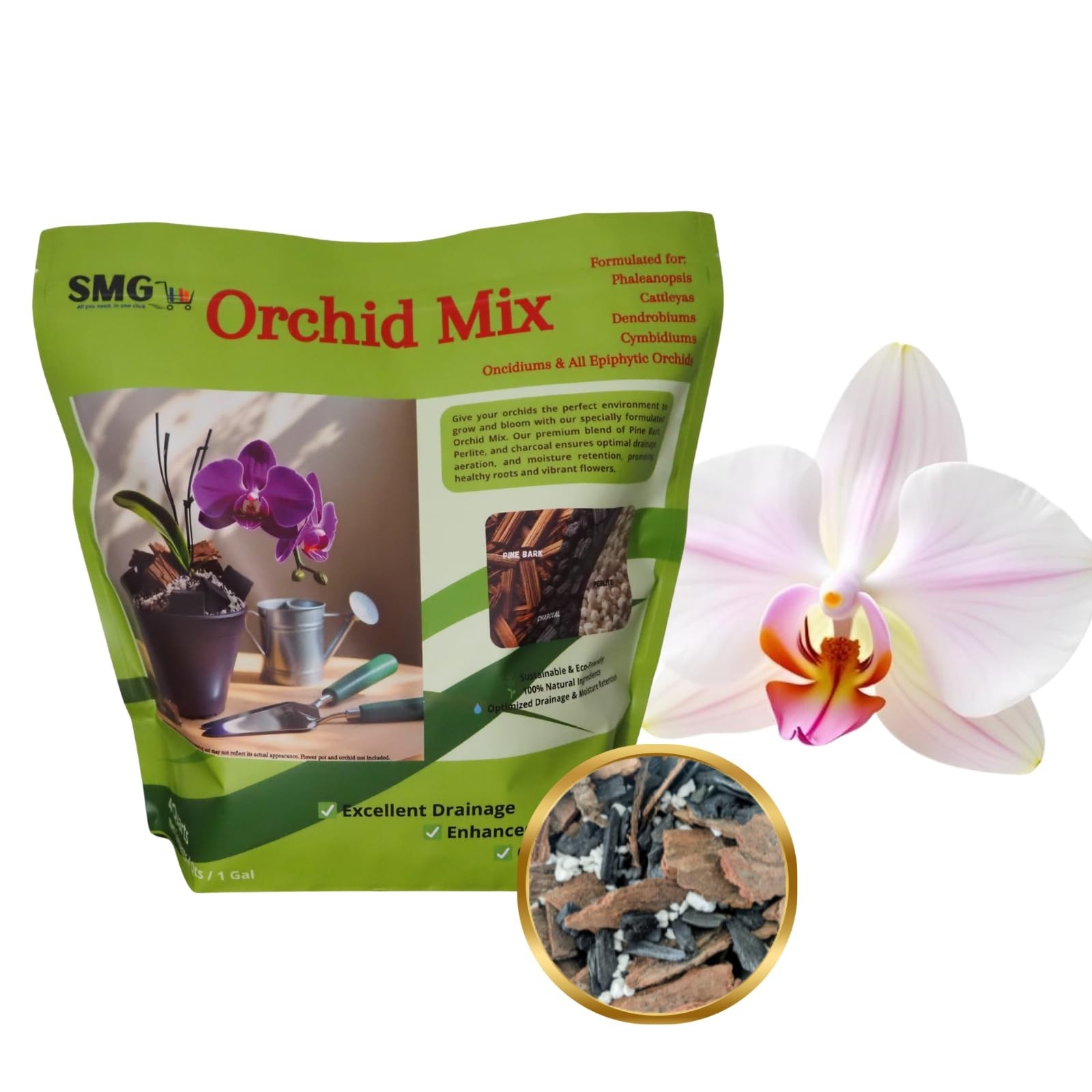 SMG Premium Orchid Potting Soil Mix – Professional Grade Handcrafted Blend