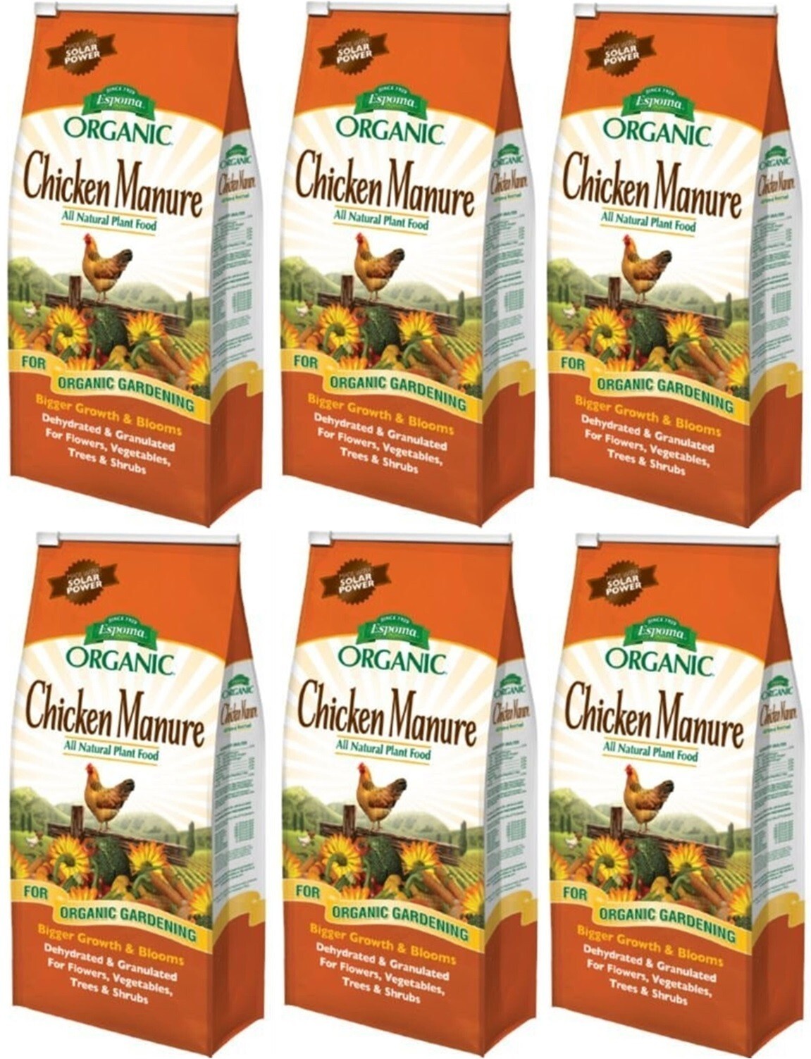 Espoma GM3 3.75 Lb Chicken Manure All Natural Plant Food Fertilizer – Pack of 6