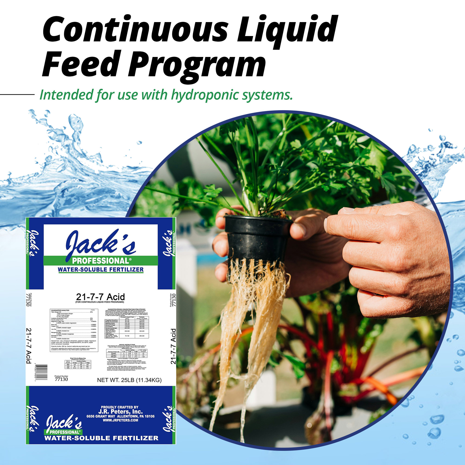 Jack’s Professional 21-7-7 Acid Water Soluble Fertilizer w/ Micronutrients, 25lb