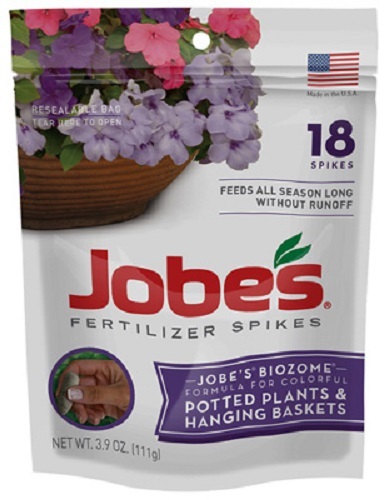 Jobe’s 06105 18 Count 8-9-12 Potted & Hanging Plant Fertilizer Spikes – 4 Pack