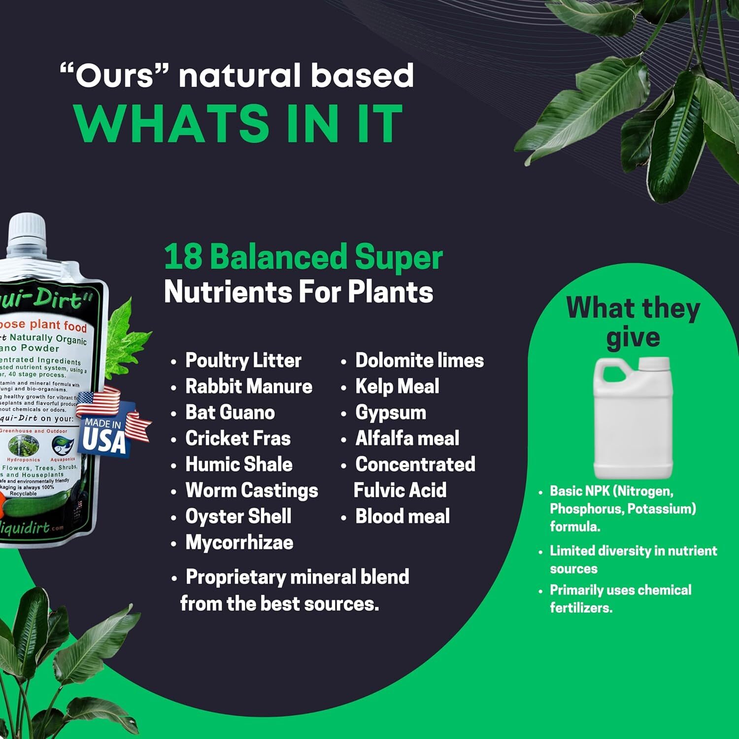 Liqui Dirt Liquid Fertilizer 50 Gallons Concentrated Plant Nutrients Eco Frie…