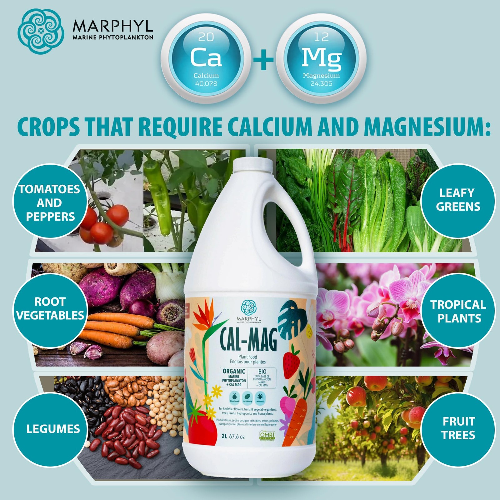 Organic Cal-Mag Liquid Fertilizer – Calcium & Magnesium Supplement to Correct…