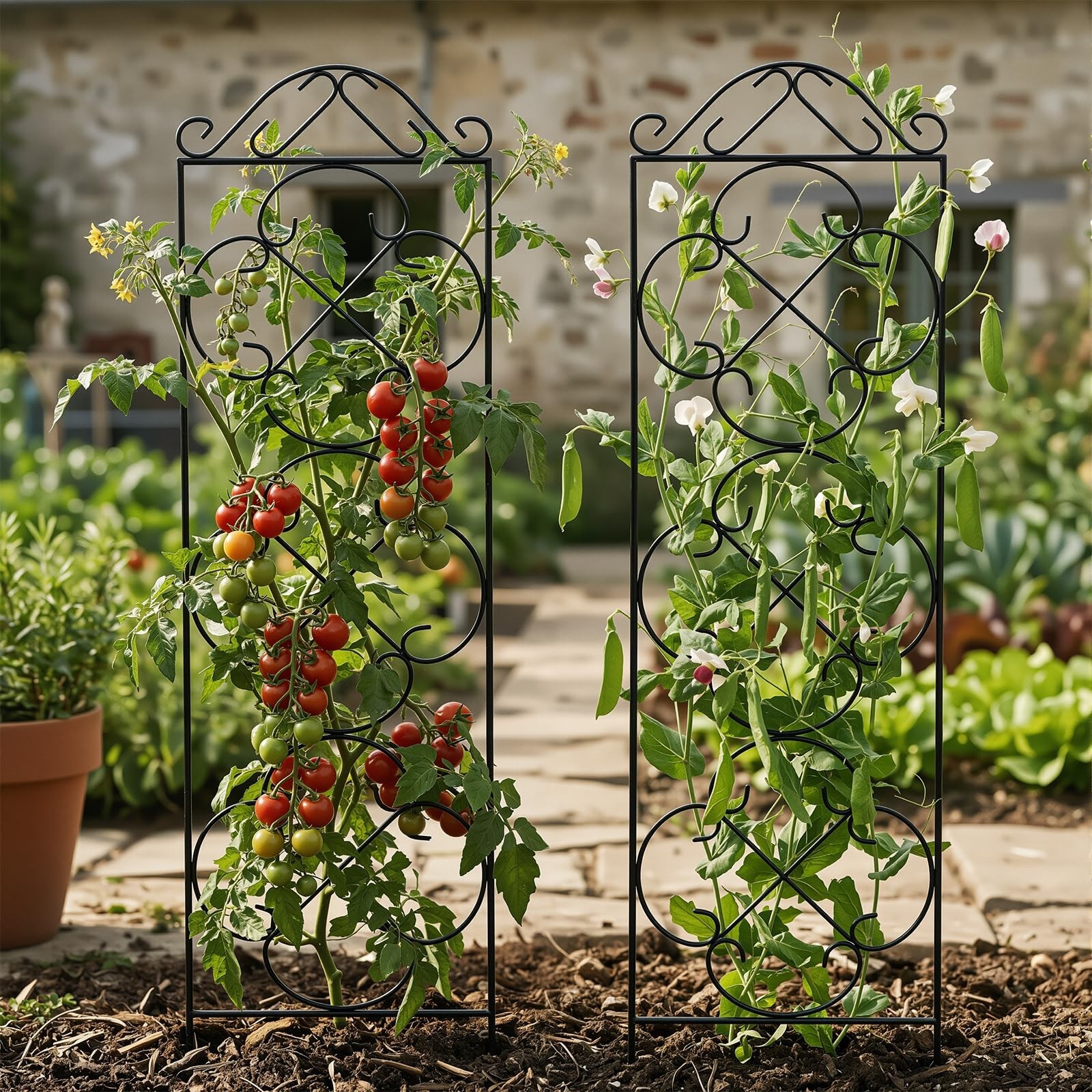 Garden Trellis 4 Pack 48” H x 12.5” W Metal Plant Climbing Trellis Suitable…