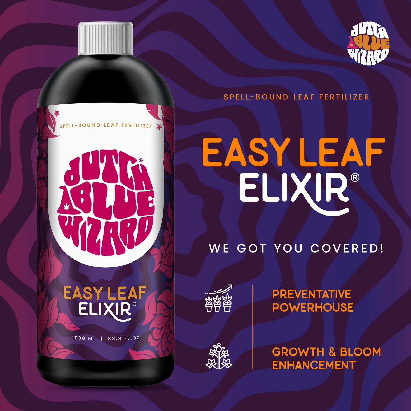 Dutch Blue Wizard Easy Leaf Elixir Plant Food Hydroponics Liquid Nutrient