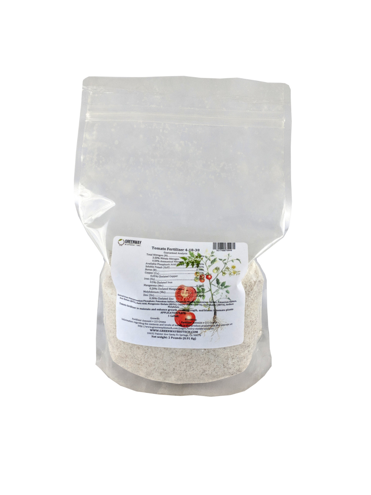 Tomato Fertilizer 4-18-38 + Micros 2 Pounds – Makes 400 Gallons Hydroponics
