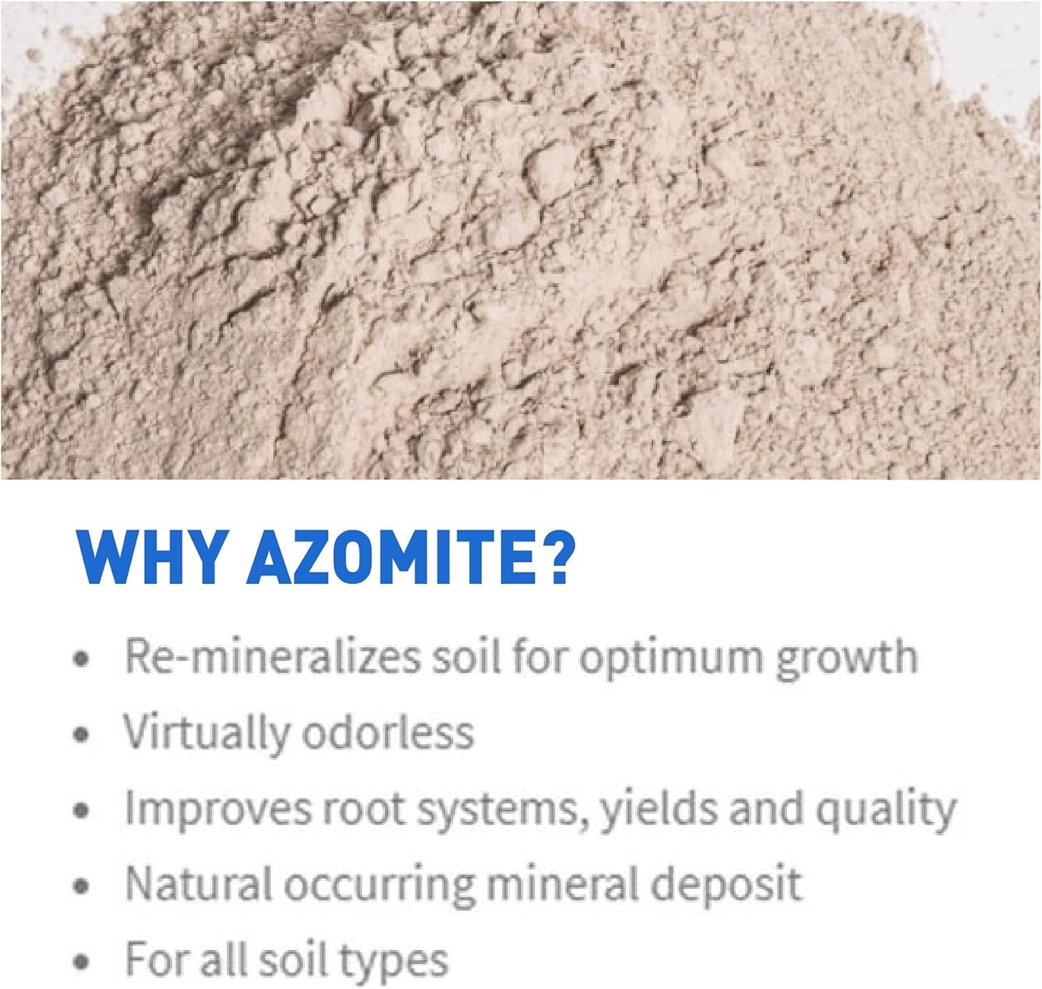 Azomite Raw Supply Organic Trace Mineral Powder 44LB Micronized, White