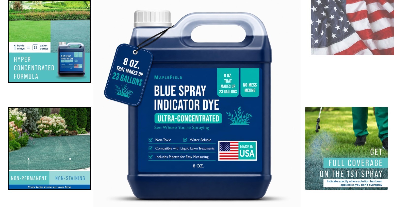 Blue Spray Indicator Dye – 8 oz Bottle with Pipette – Lawn Dye for Sprayers &…