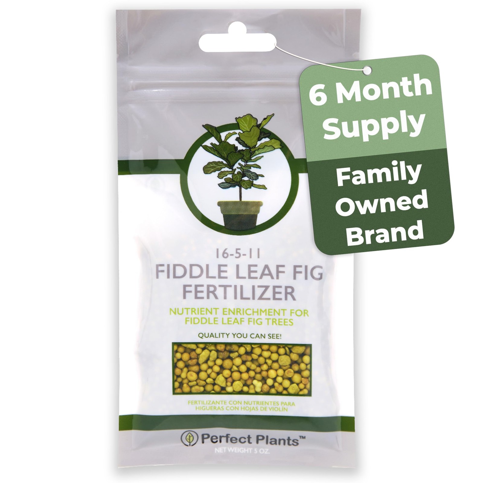 Fiddle Leaf Fig Slow-Release Fertilizer by Perfect Plants – Resealable 5OZ
