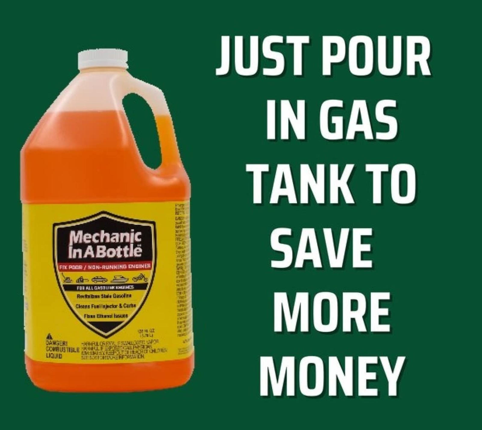 Mechanic in A Bottle Gas & Diesel Formula, Gallon Jug. Fuel System Cleaner & …