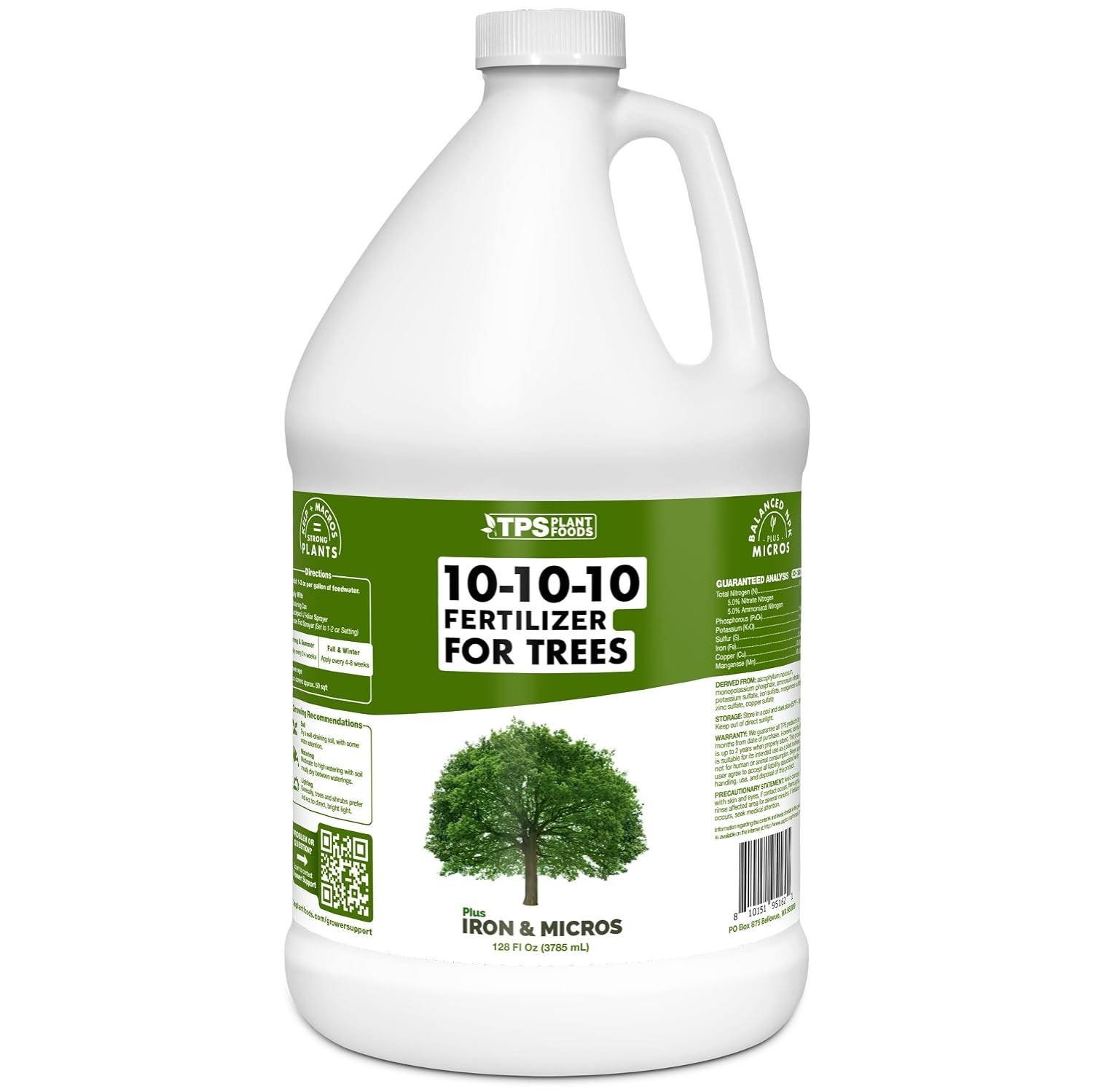 10-10-10 Fertilizer for Trees & Shrubs, Balanced NPK + Iron & Micros, 1 Gal |…