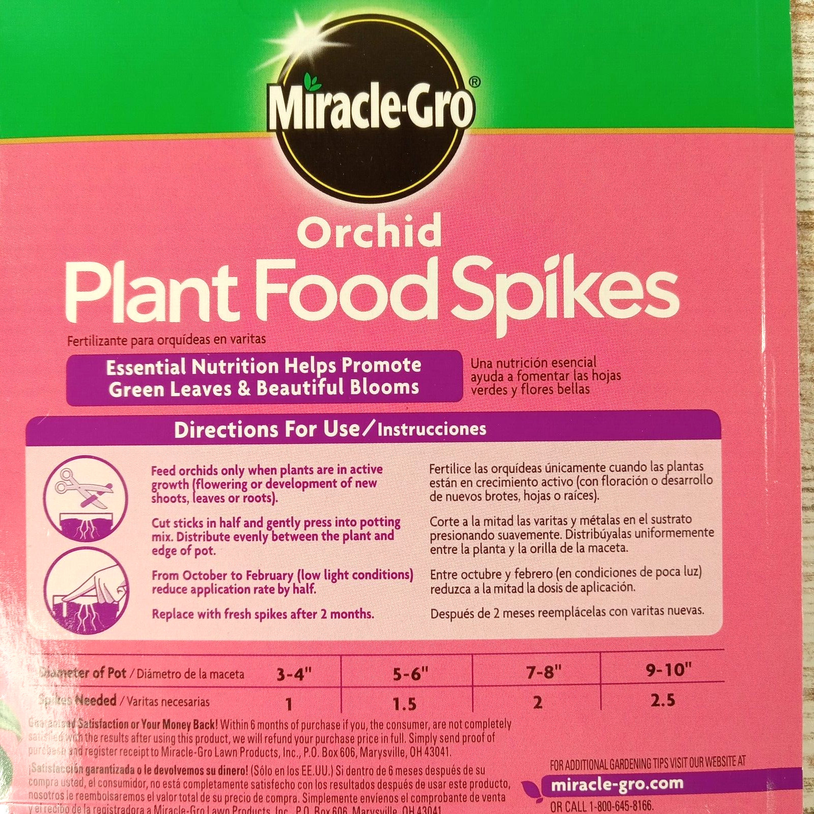 Miracle Gro 1003661 10 Count 10-10-10 Orchid Plant Food Fertilizer Spikes 5 Pack