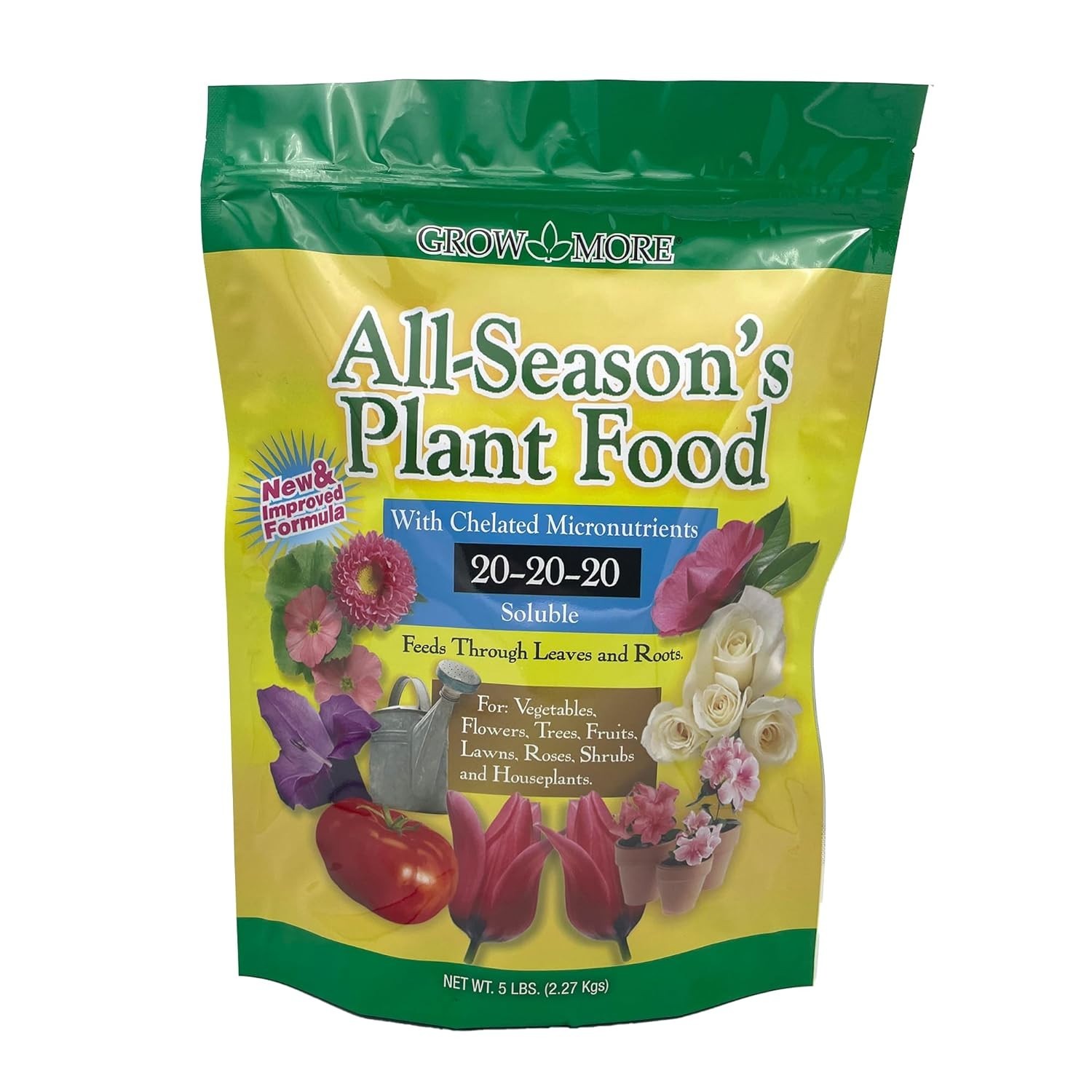 Versatile 20-20-20 Water Soluble Fertilizer – 5lbs for Lush Plants -Round