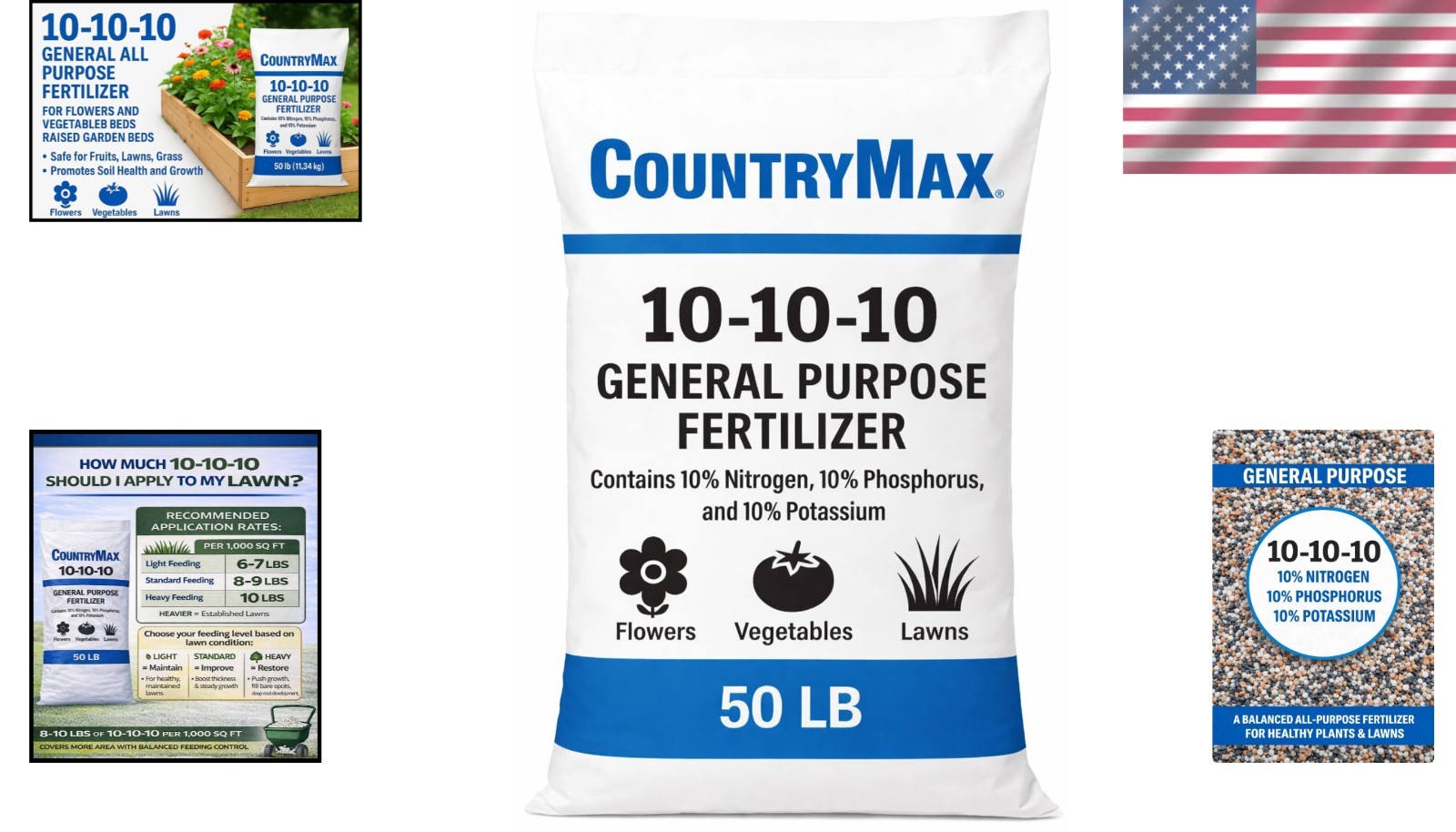 50 lb All-Purpose Fertilizer – Safe for Flowers, Vegetables & Lawns – 10-10-10