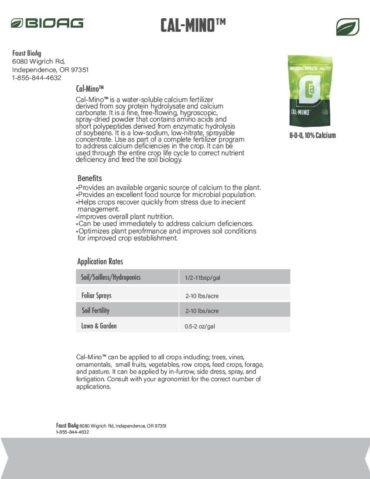 Cal-Mino Calcium Fertilizer – Contains Amino Acids & Calcium 300g by BioAg