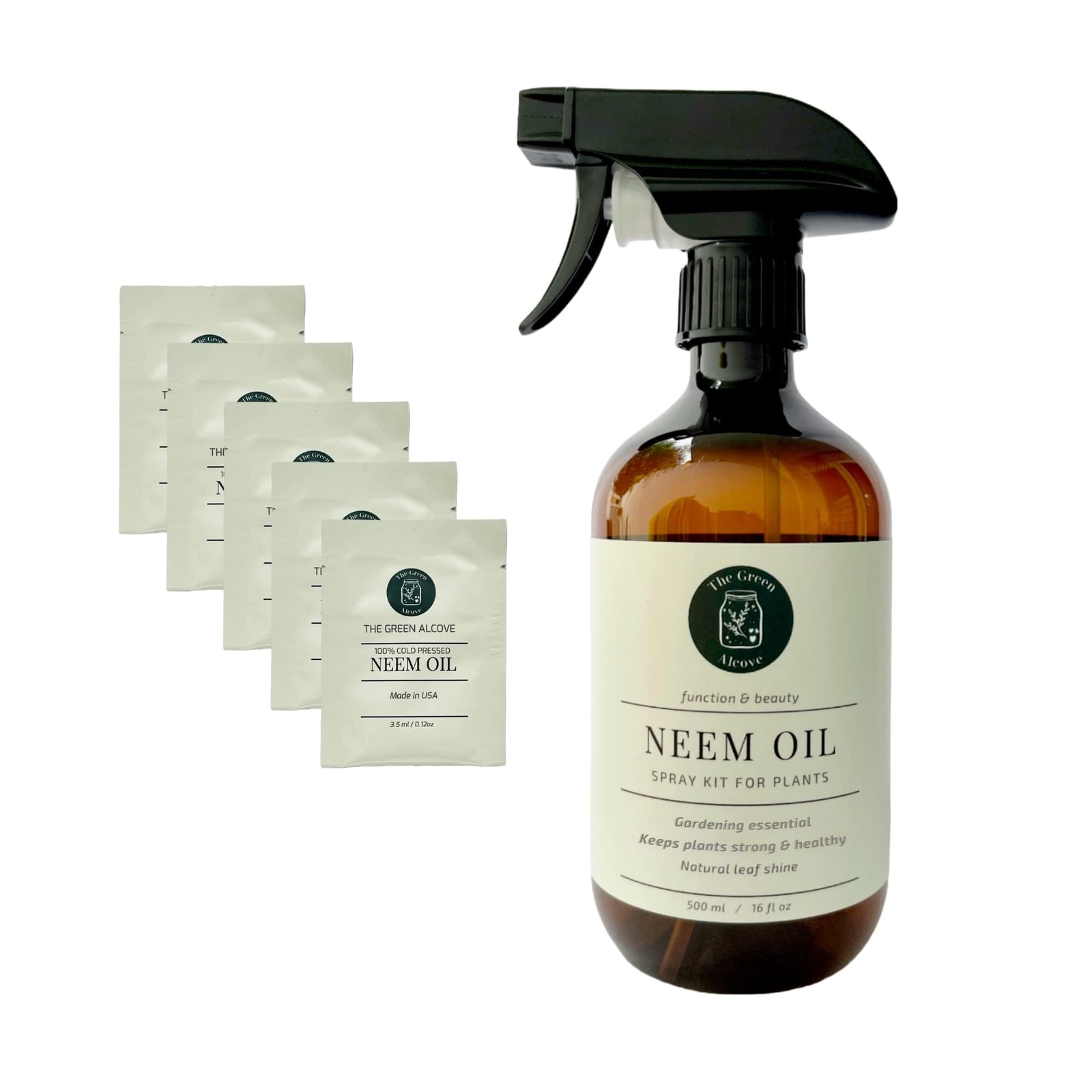 Neem Oil Spray Kit for Plants, Makes Five 16 fl oz – 100% Pure Cold Pressed N…