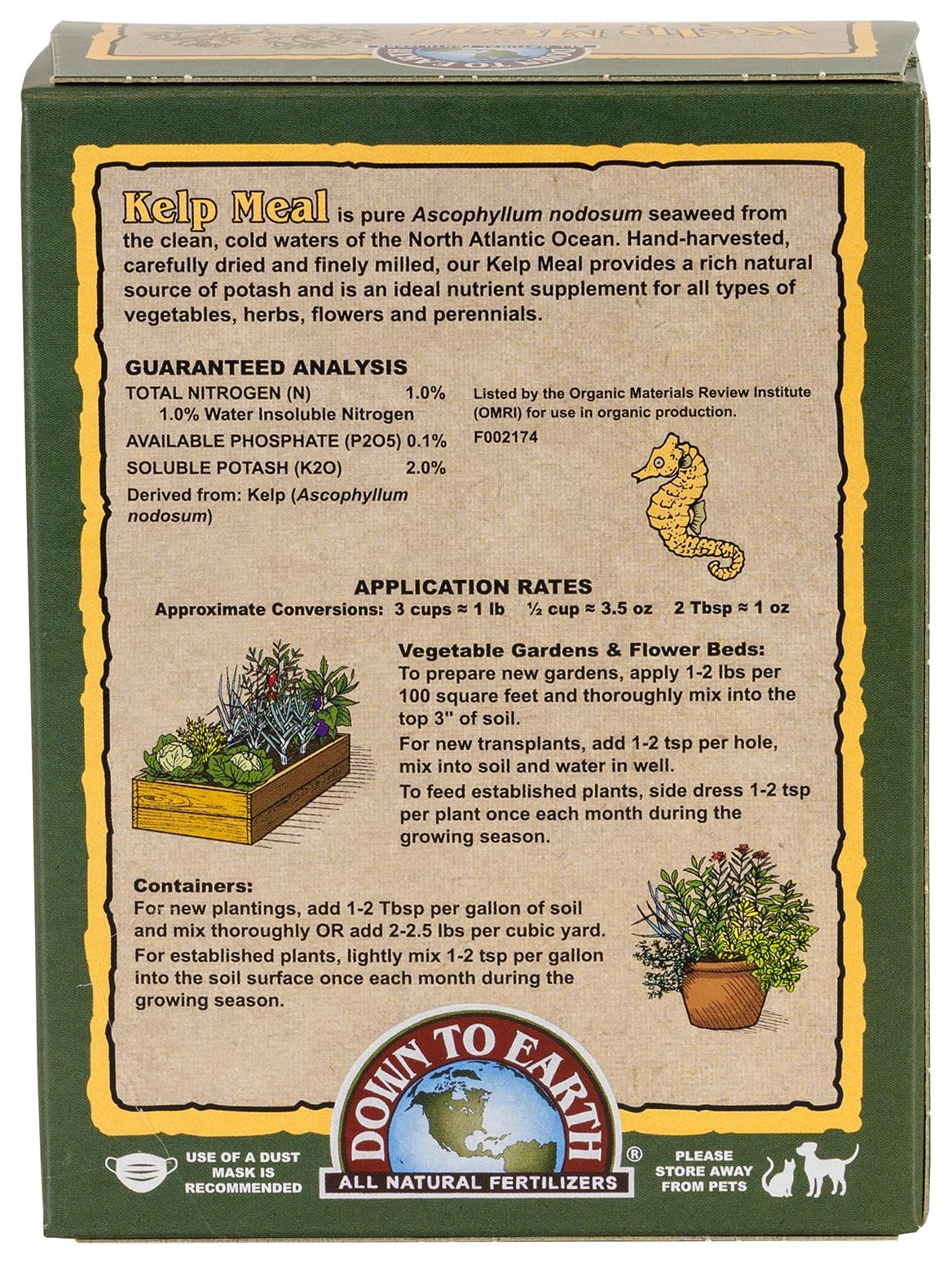 Down To Earth All Natural Fertilizers Organic Kelp Meal – Plant Food with Sea…