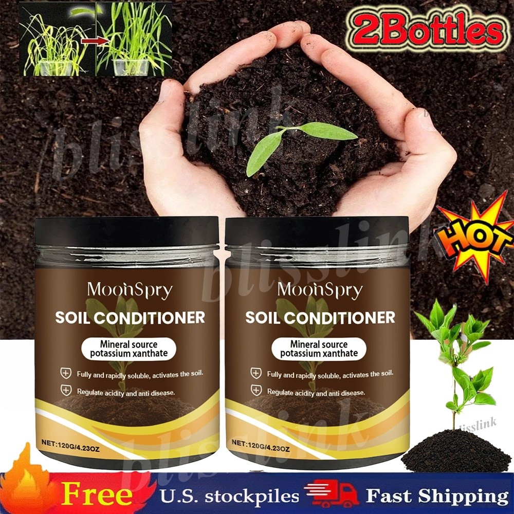 2Bottles 120g Soil Activator – Soil Conditioner, Plant & Flower Fertilizer USA