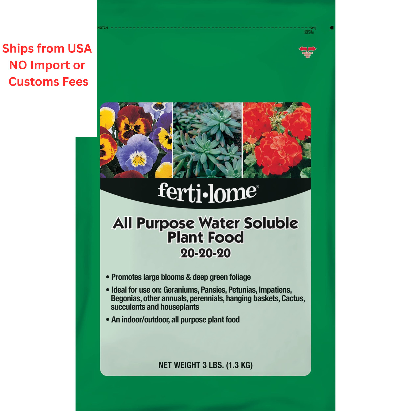 Fertilome (11722) All Purpose Water Soluble Plant Food 3 lb., No Color