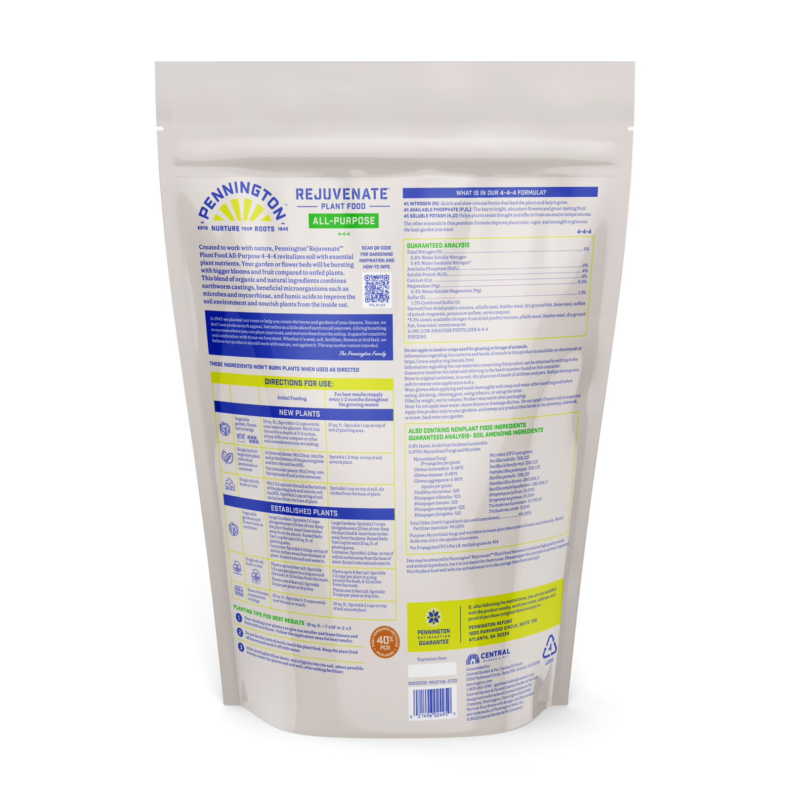 Pennington Rejuvenate Organic Natural All Purpose Plant Food