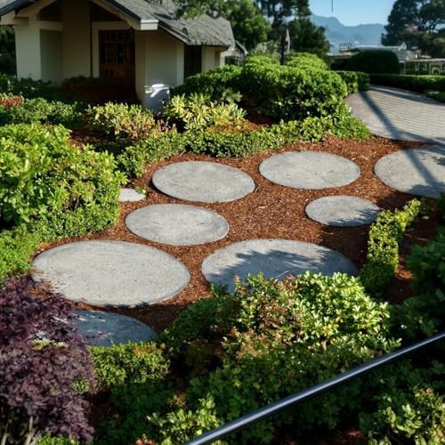 Round Stepping Stone Molds, 4 Size Cement Paver Molds for Concrete 12.7” 13.2”
