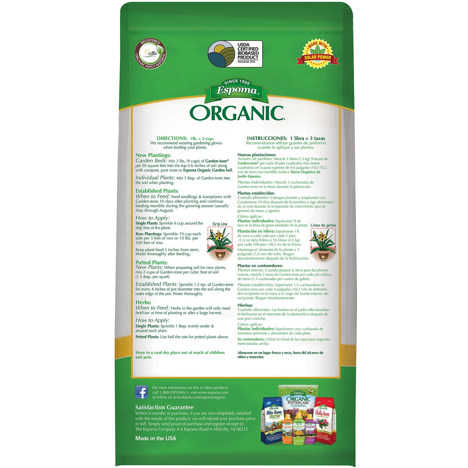 Organic Garden-Tone 3-4-4 Organic Fertilizer for Cool & Warm Season Vegetable…