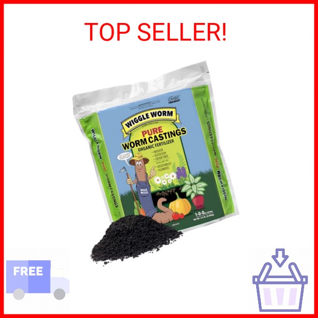 Wiggle Worm 100% Pure Organic Mineral-Dense Worm Castings Fertilizer in Resealab