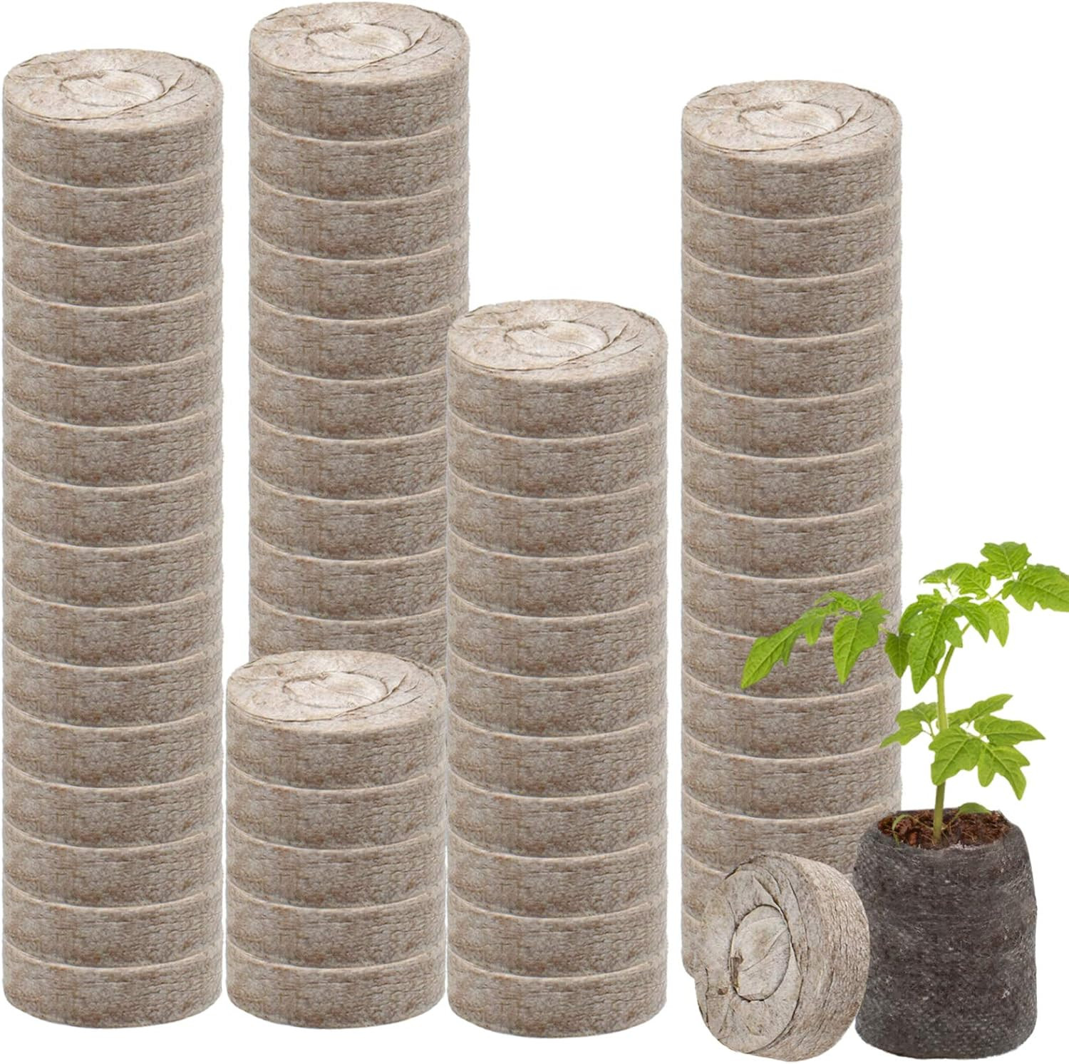 100 Pcs 30Mm Peat Pellets Seed Starter Soil Pods- Seedling Soil Block Peat Pods