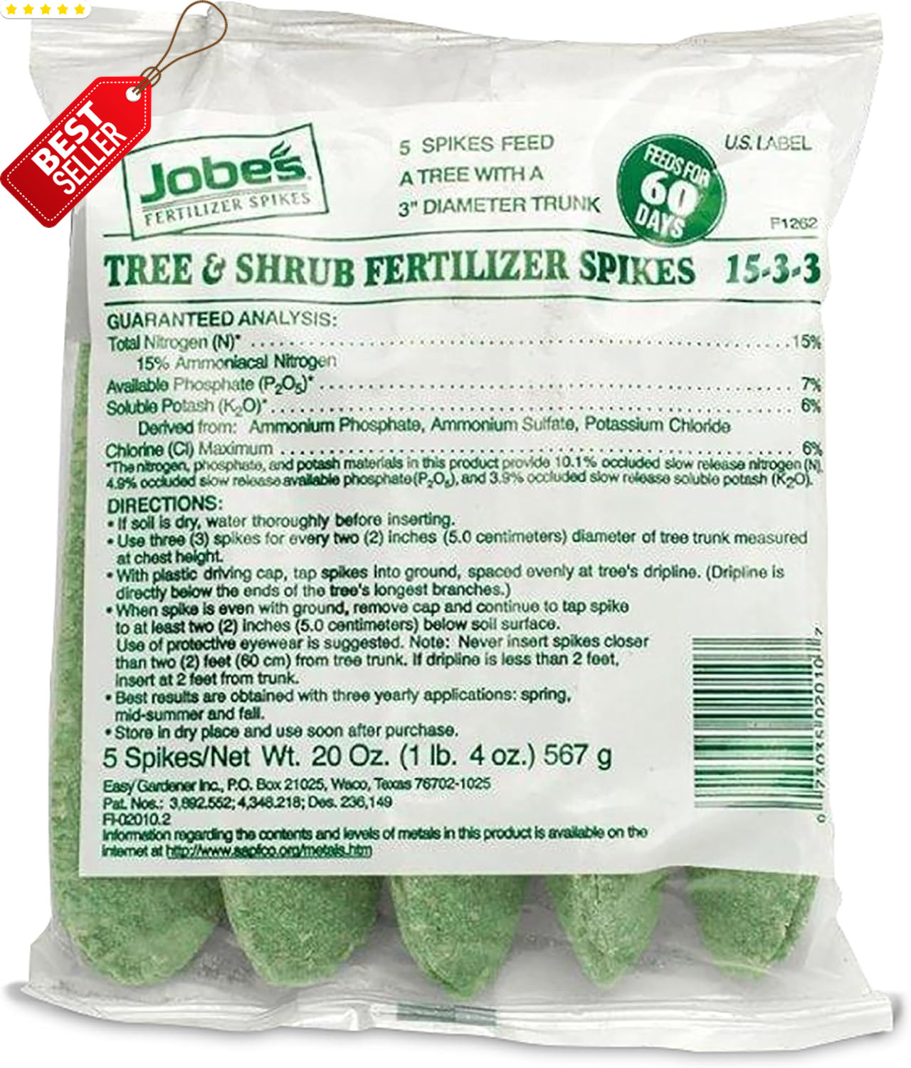 Jobe’s Tree & Shrub Fertilizer Spikes Slow Release Acid Loving Plants 5 Ct – US
