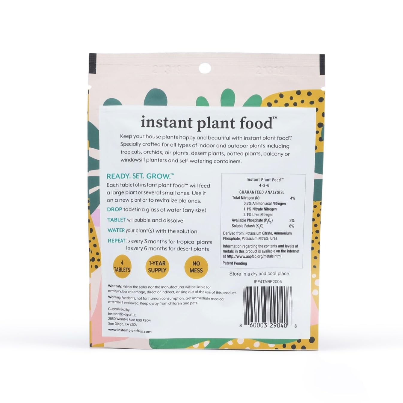 AllPurpose Houseplant Fertilizer Tablets 4 NPK Easy Mix Plant Food