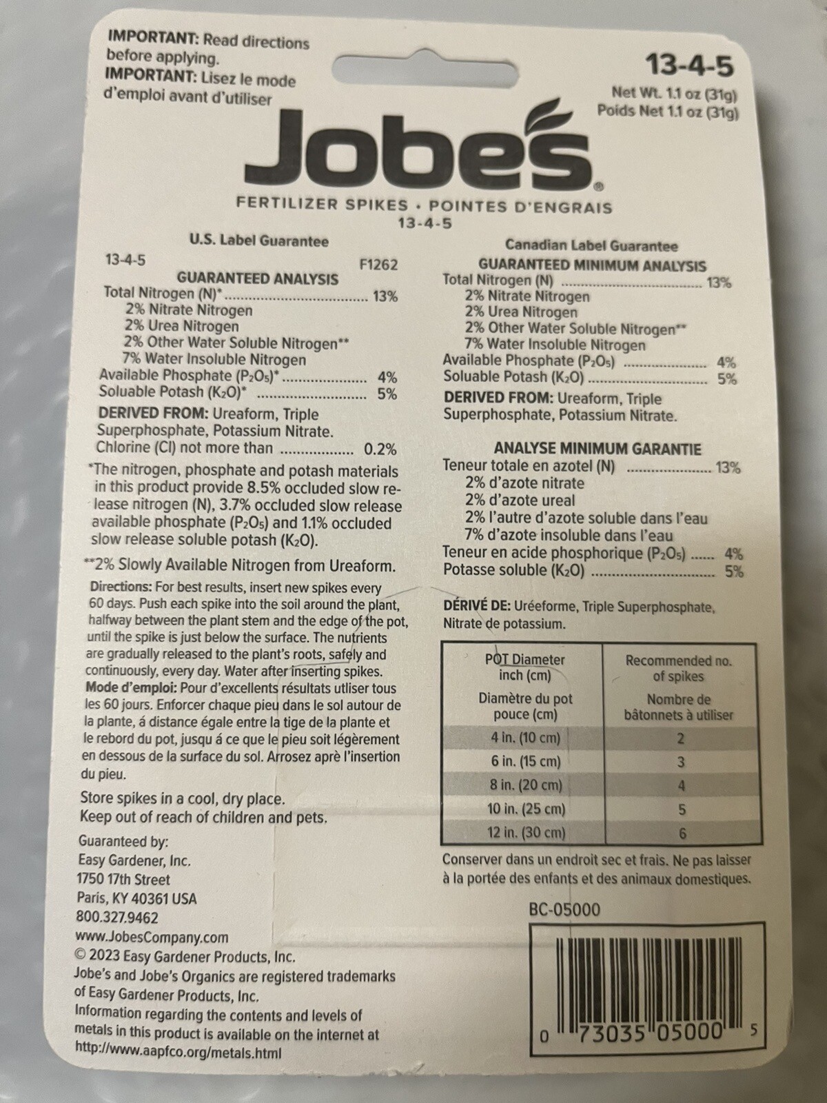 Jobes House Plants Fertilizer Spikes Plant Food 26 Ct