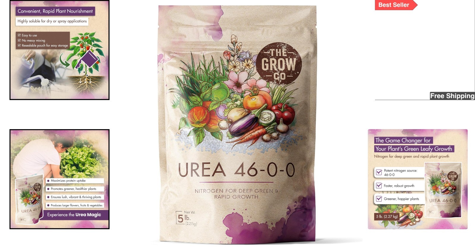 Fast-Acting 5 lb. Urea Fertilizer 46-0-0 for Healthy Plants & Bigger Blooms