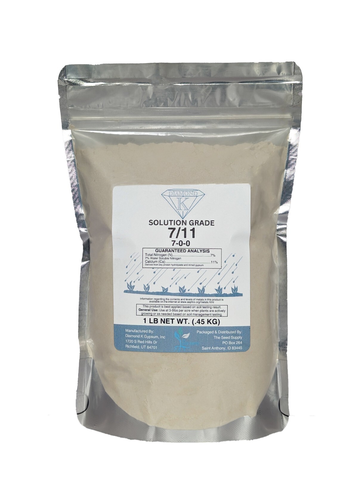 1 Pound 7/11 High-Carbon Nitrogen & Calcium Soluble Garden Fertilizer Powder