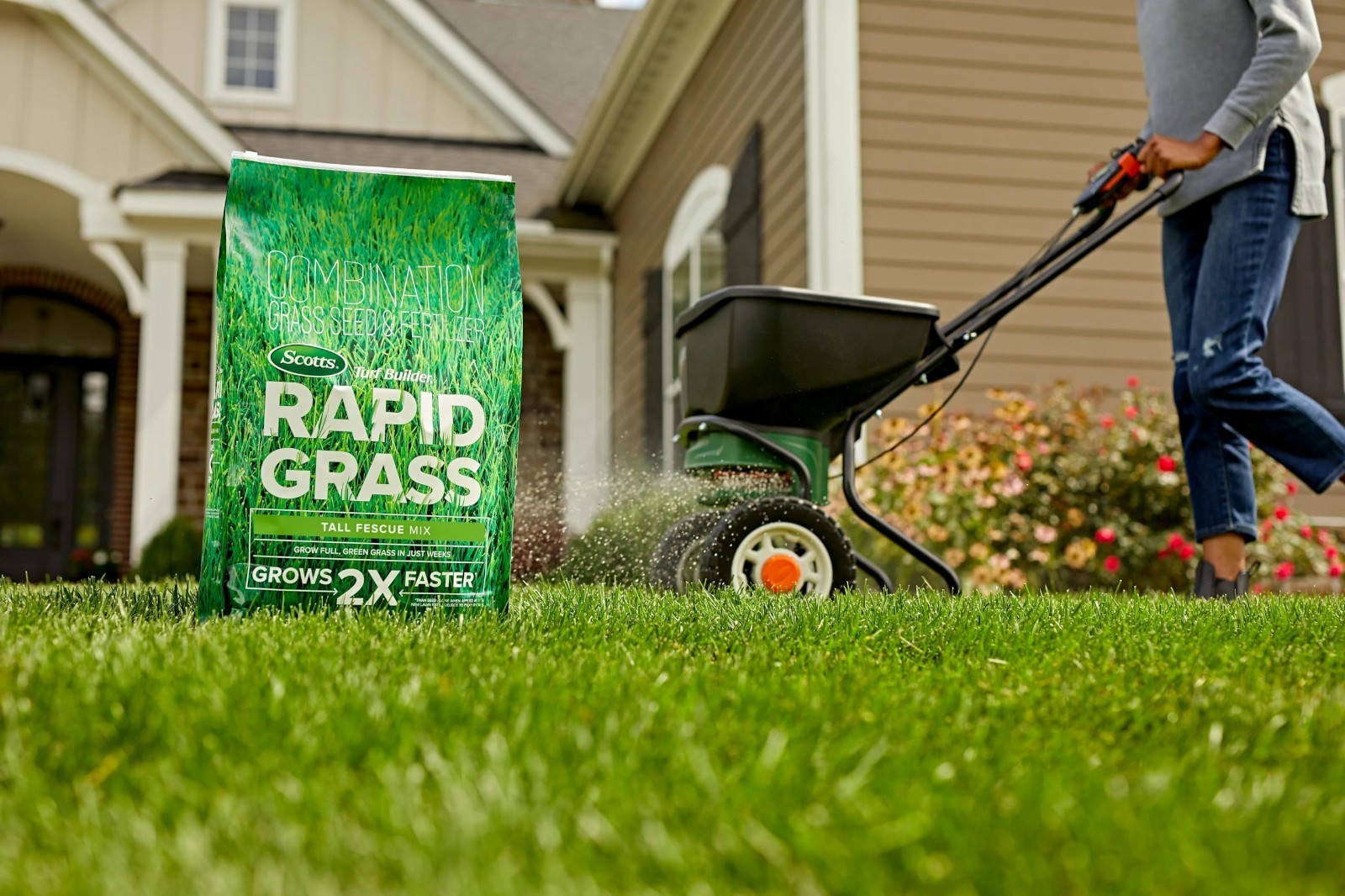 Rapid Grass Tall Fescue Seed & Fertilizer Mix – Fast-Growing Lawn Seed, 16 lbs