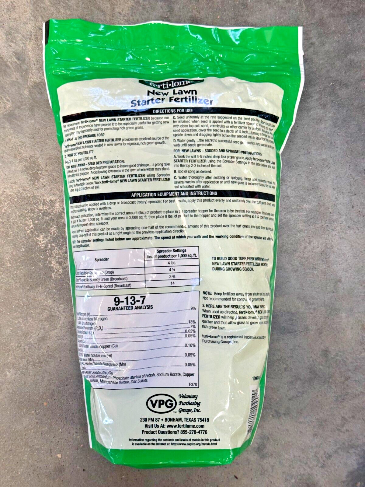 Fertilome New Lawn Starter Fertilizer 4lbs 9-13-7